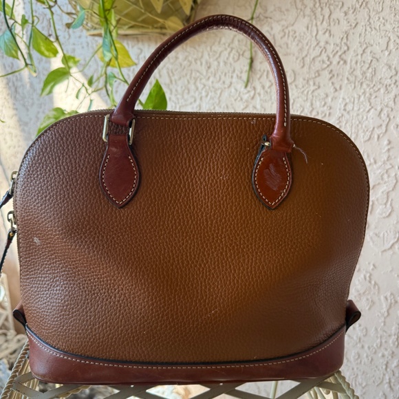 Dooney & Bourke Pebble Grain Zip Zip Satchel - Caramel Top Handle - Picture 5 of 11